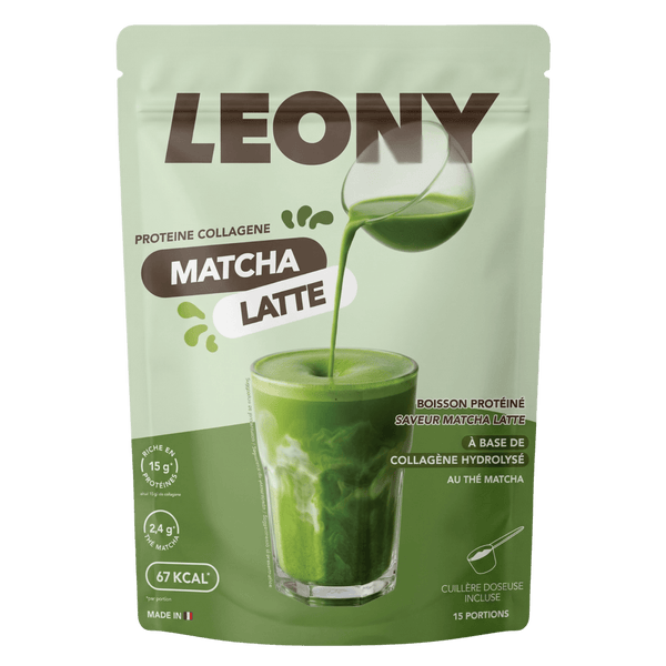 Matcha Latte protéiné au collagène - LEONY - Mincidelice