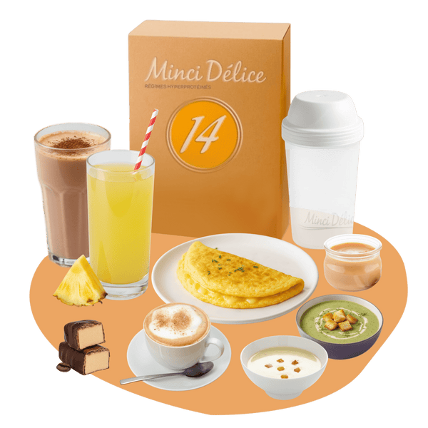 Régime hyperprotéiné 14 jours 33 produits boissons variées - Mincidelice
