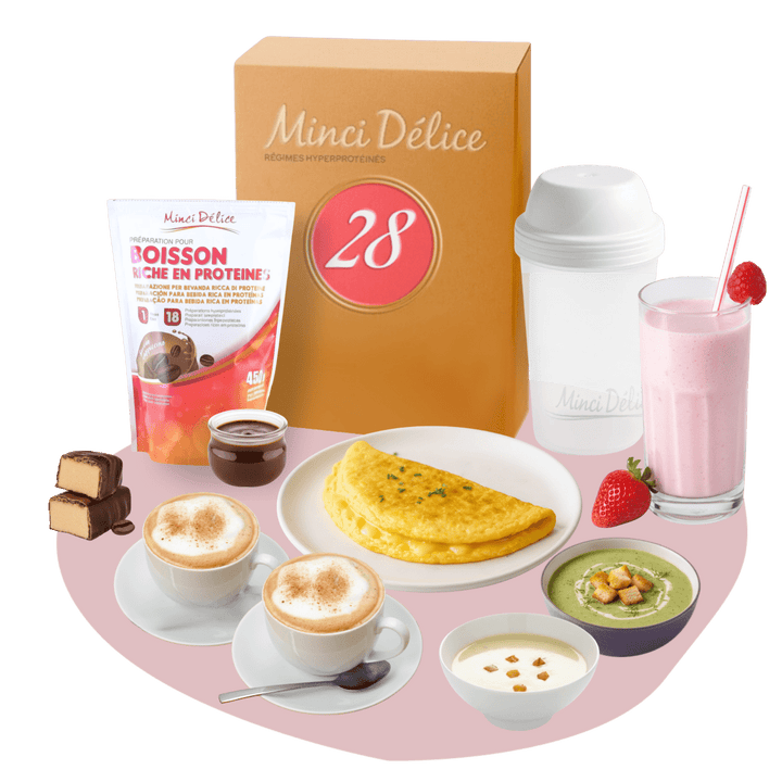 Régime hyperprotéiné 28 jours Boissons cappuccino - Mincidelice