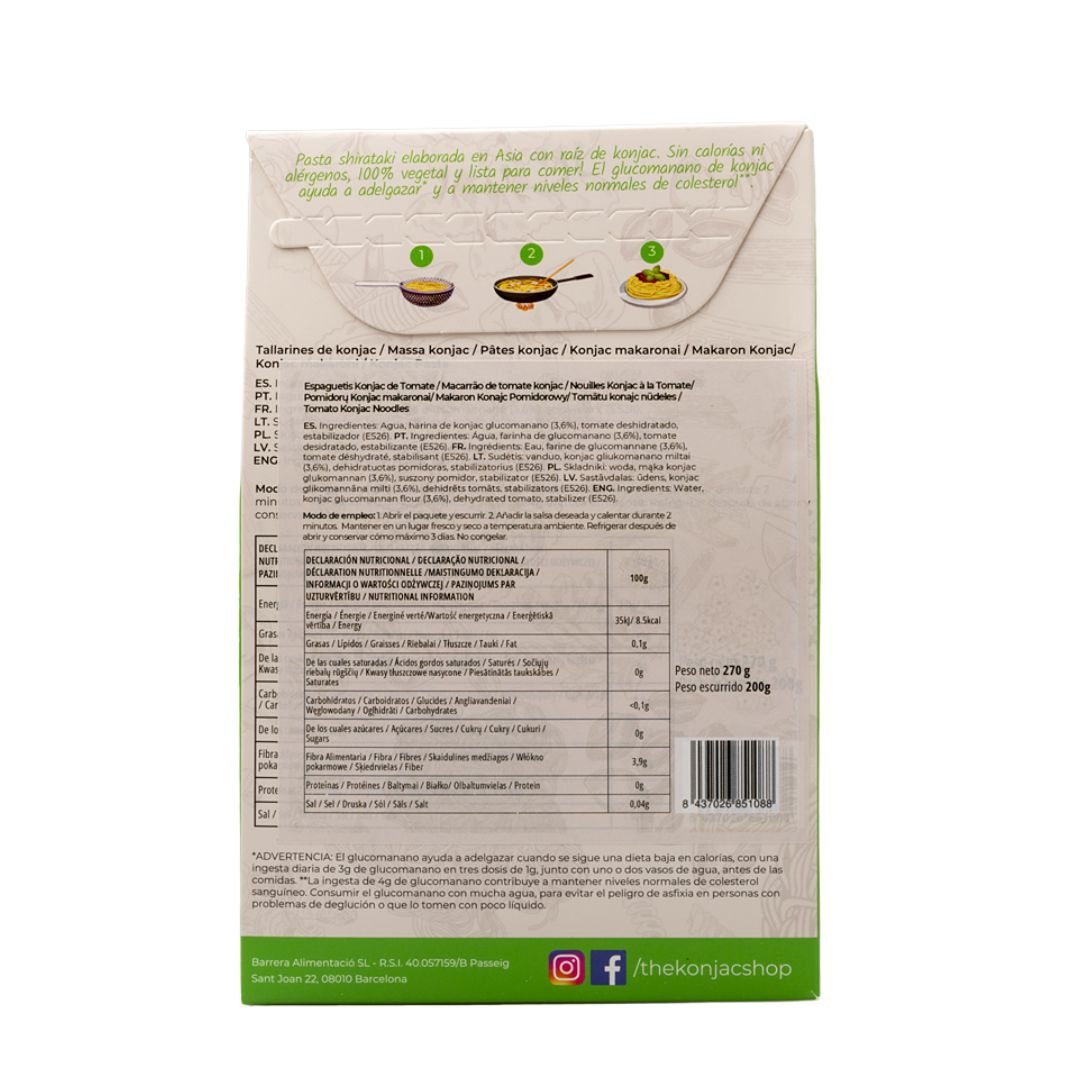 Spaghetti de konjac tomate 200g - Mincidelice